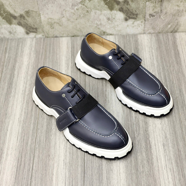 SCARPE ALLACCIATE HM DERBY IN PELLE DI VITELLO INDACO