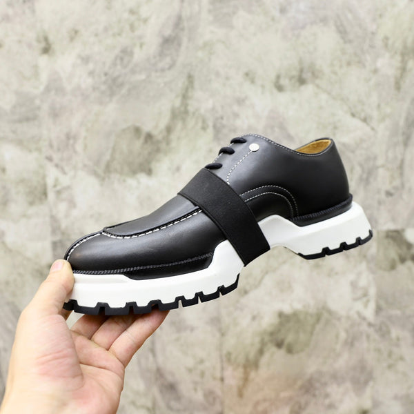 HM DERBY LACE-UP SHOES BLACK CALFSKIN