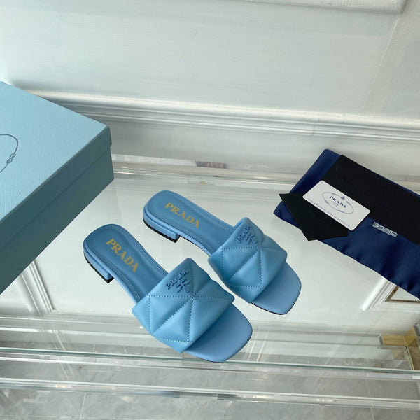 Pra Slide 25 Quilted Sky Blue in pelle