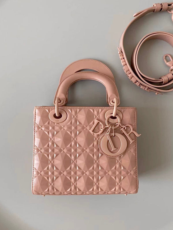 SMALL LADY 20 BLUSH ULTRAMATTE PELLE DI AGNELLO MOTIVO A DIAMANZI