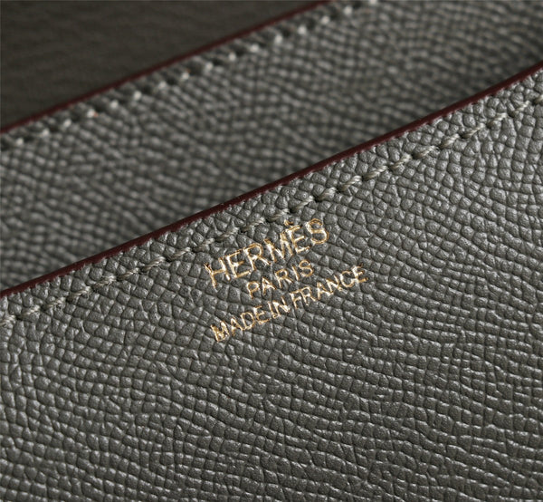 HM CONSTANCE BAGS 19 PEWTER GRAY EPSOM