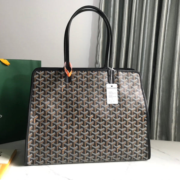 BORSA HARDY PM 40 IN TELA GOYARDINE NERA E RIFINITURE IN PELLE TAURILLON