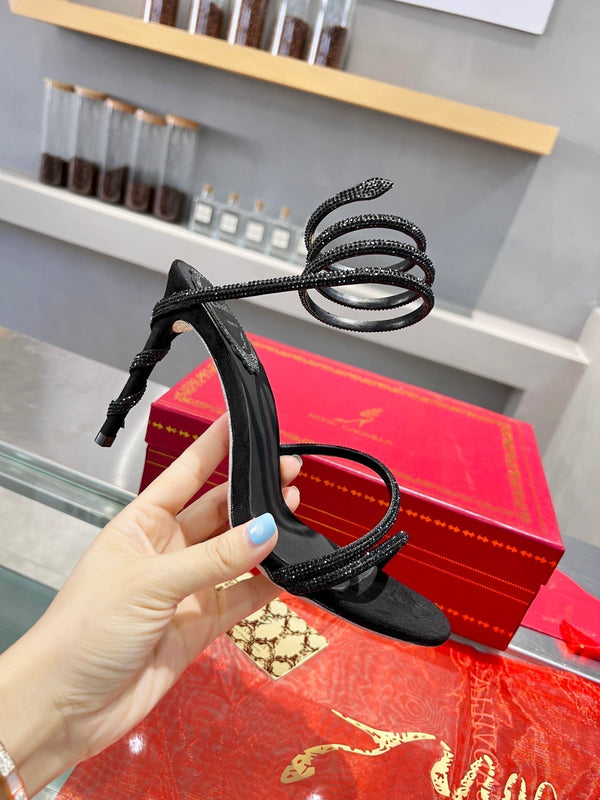 RC Heavy Industry Snake-Shape Black Silk Creole Rhinestones 251004