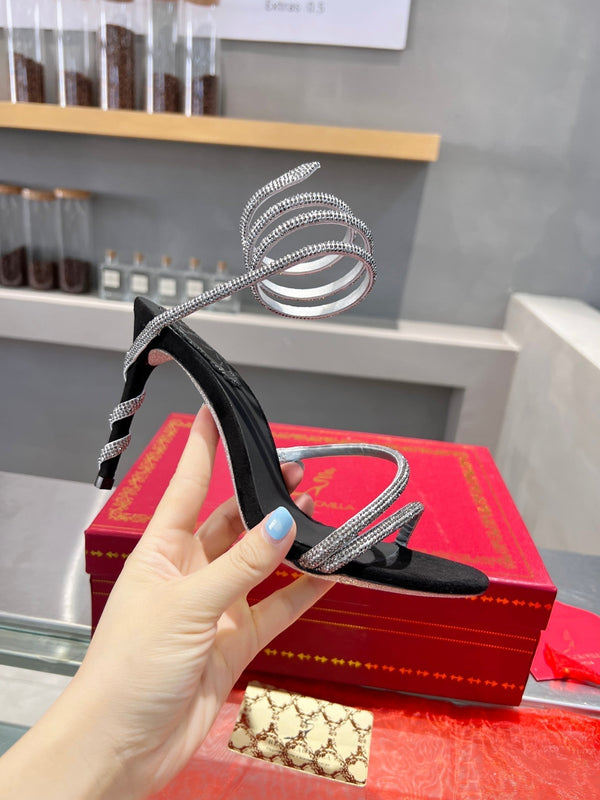 Strass creoli in seta argento nero a forma di serpente RC Heavy Industry 251003