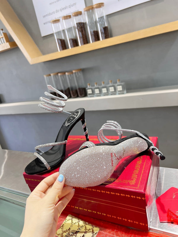 Strass creoli in seta argento nero a forma di serpente RC Heavy Industry 251003