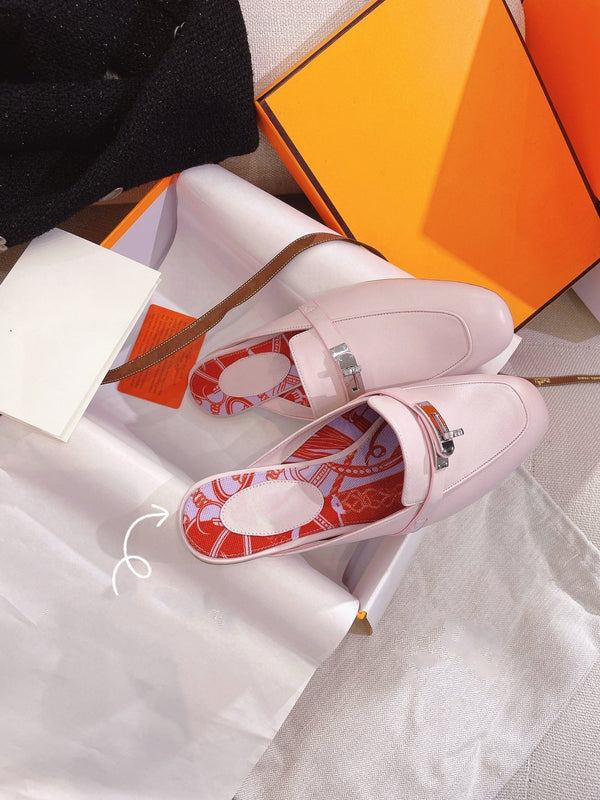 OZ Mule in pelle di vitello rosa