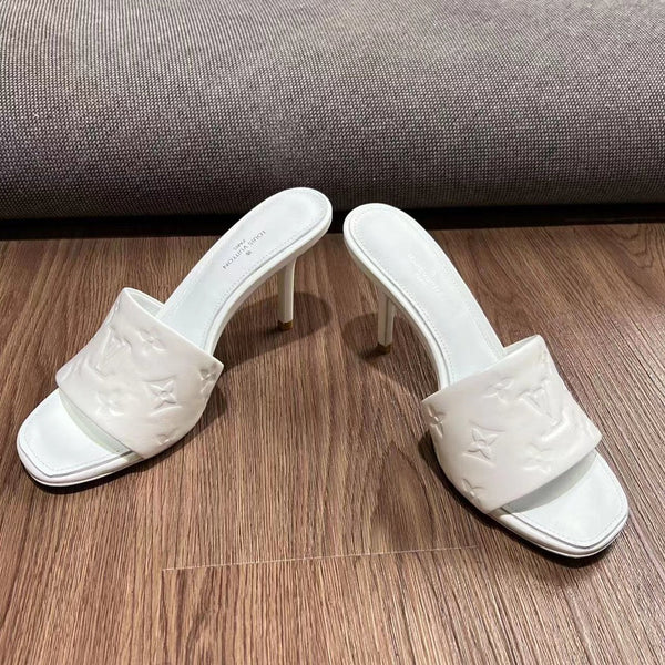 LV Neo Revival Mule 85mm Pelle di vacchetta bianca