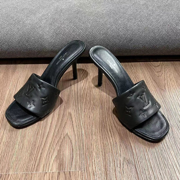 LV Neo Revival Mule 85mm Pelle di vacchetta nera