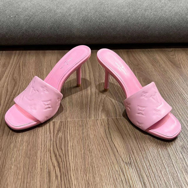 LV Neo Revival Mule 85mm Pelle di vacchetta rosa