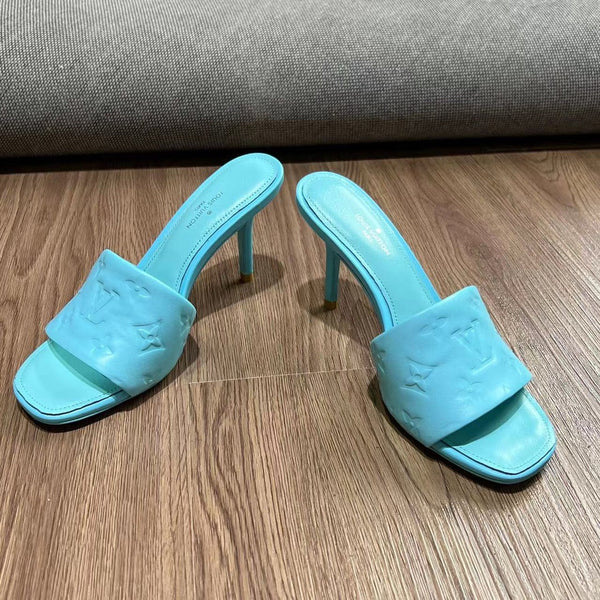 LV Neo Revival Mule 85mm Pelle di vacchetta blu