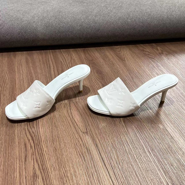 LV Neo Revival Mule 65mm Pelle di vacchetta bianca