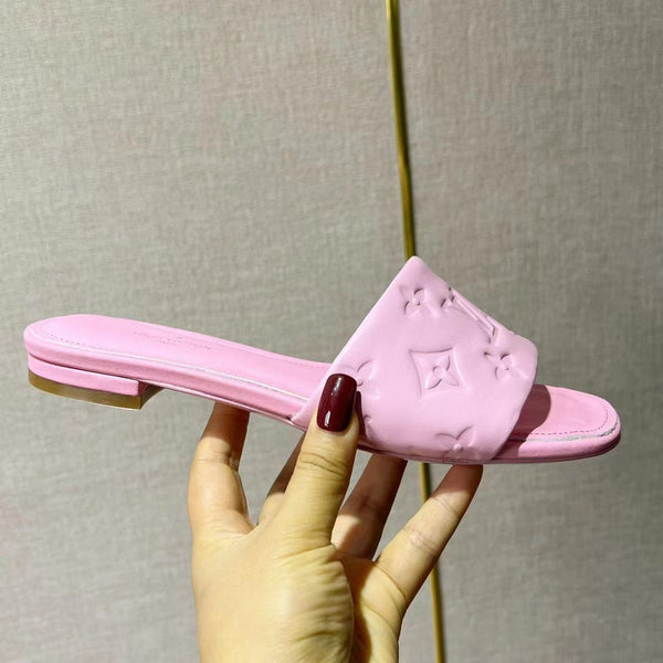 LV Neo Revival Flat Mule 15mm Pelle di vacchetta rosa