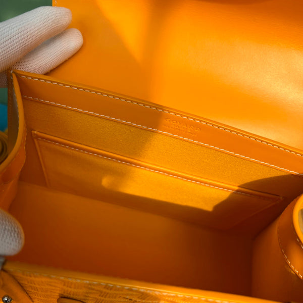 SAÏGON PM BAG 28 IN YELLOW GOYARDINE CANVAS AND CALFSKIN