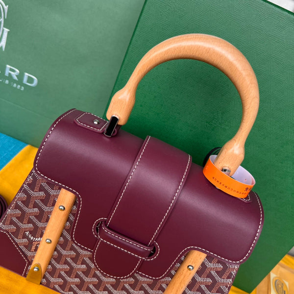 BORSA SAÏGON PM 28 IN TELA GOYARDINE ROSA CANNONE E PELLE DI VITELLO