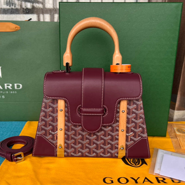 BORSA SAÏGON PM 28 IN TELA GOYARDINE ROSA CANNONE E PELLE DI VITELLO