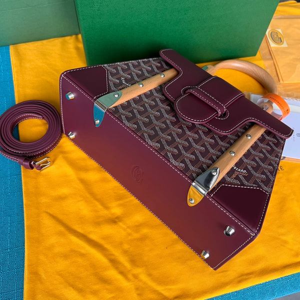 BORSA SAÏGON PM 28 IN TELA GOYARDINE ROSA CANNONE E PELLE DI VITELLO