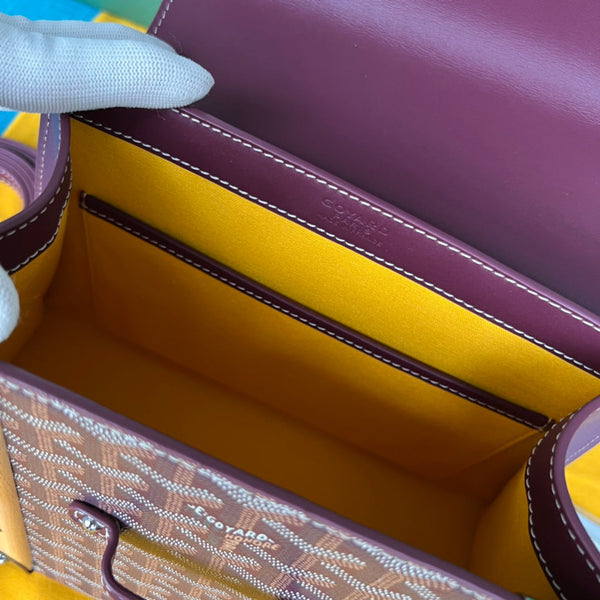 BORSA SAÏGON PM 28 IN TELA GOYARDINE ROSA CANNONE E PELLE DI VITELLO