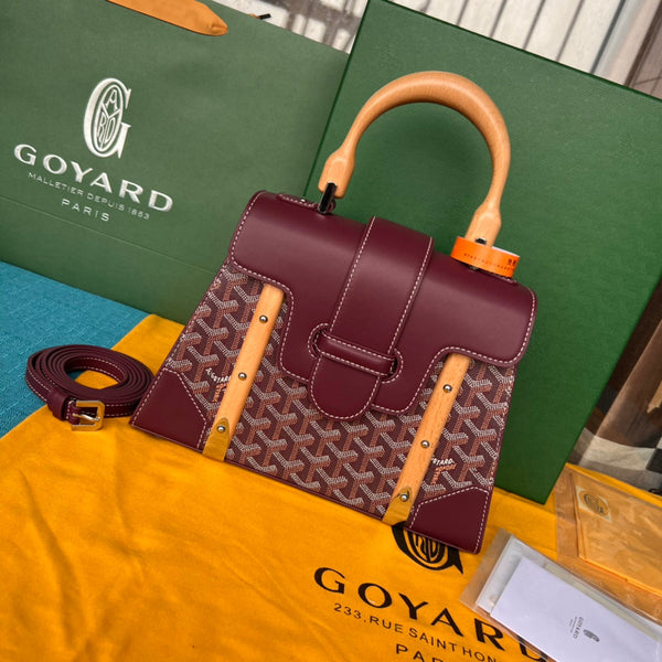 BORSA SAÏGON PM 28 IN TELA GOYARDINE ROSA CANNONE E PELLE DI VITELLO