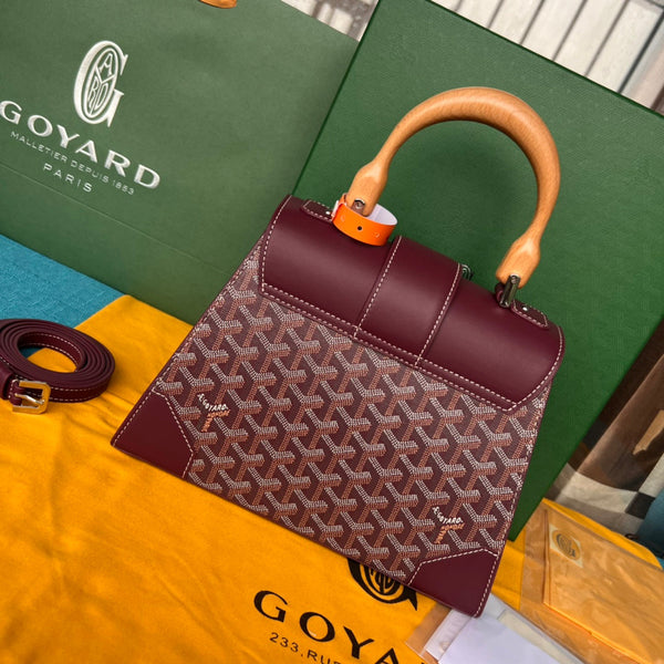 BORSA SAÏGON PM 28 IN TELA GOYARDINE ROSA CANNONE E PELLE DI VITELLO