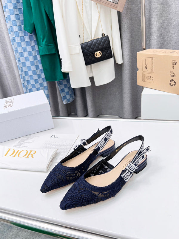 CD 25 J'Adior Slingback Flat Mesh Fabric 237966