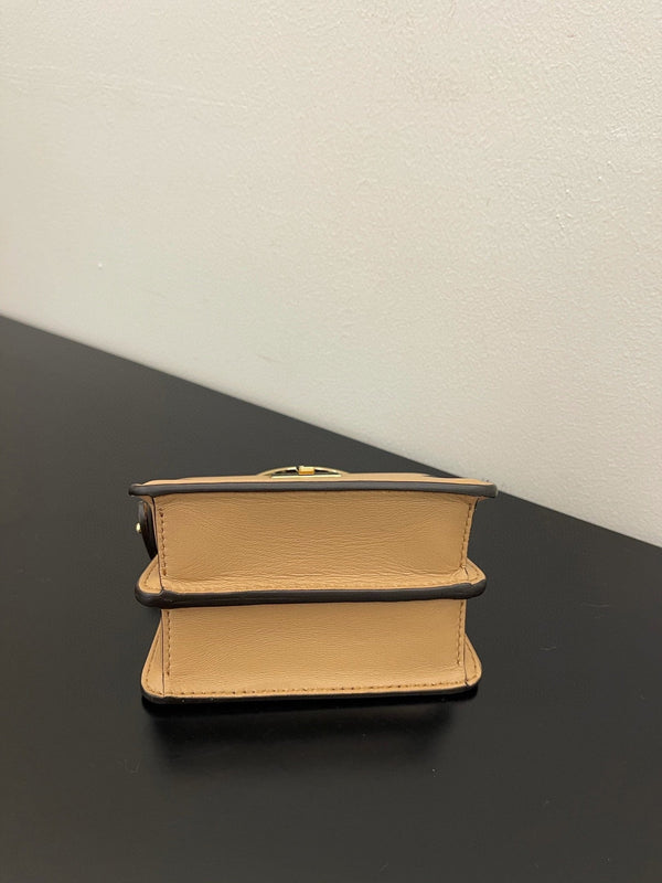 FENDI PEEKABOO ISEEU MICRO 12 BAG IN COPPER BROWN CALFSKIN WITH GOLD HARDWARE