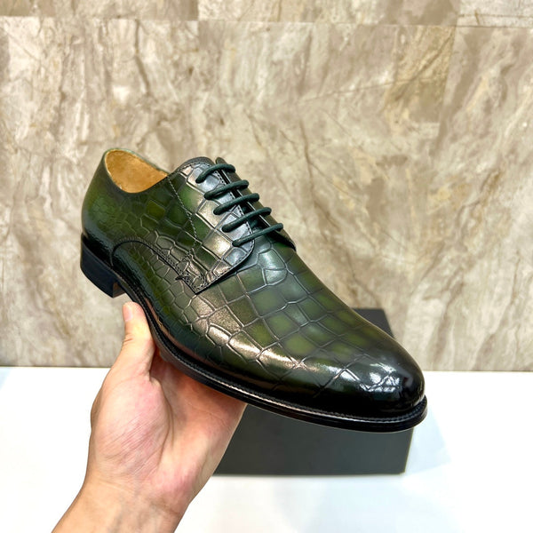CD CROCODILE MOTIF BASIC OXFORD JUNIPER CALFSKIN