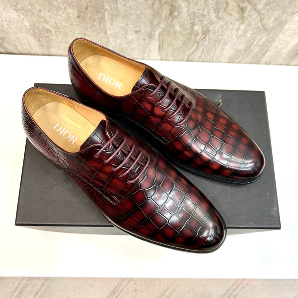 CD CROCODILE MOTIF BASIC OXFORD LAVA COLOR CALFSKIN