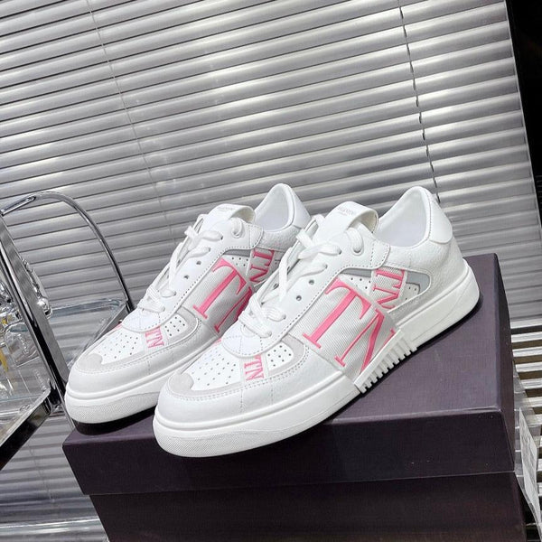Valenti Low Top VL7N White Mix Light Pink Calfskin And Canvas 993733