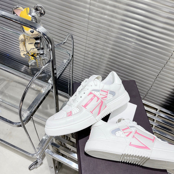 Valenti Low Top VL7N White Mix Light Pink Calfskin And Canvas 993733