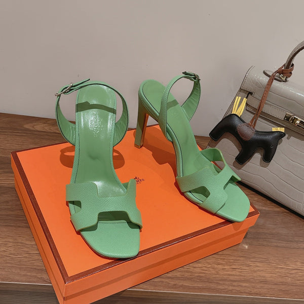 SANDALO SLINGBACK ETERNITE 105 PELLE DI AGNELLO SMERALDO