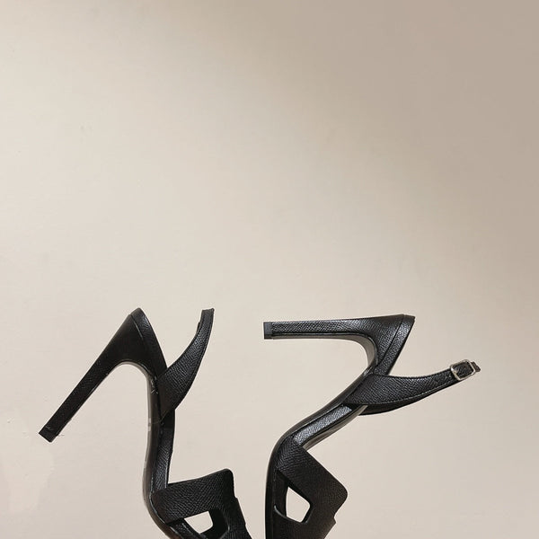 SANDALO SLINGBACK ETERNITE 105 IN PELLE DI AGNELLO NERA