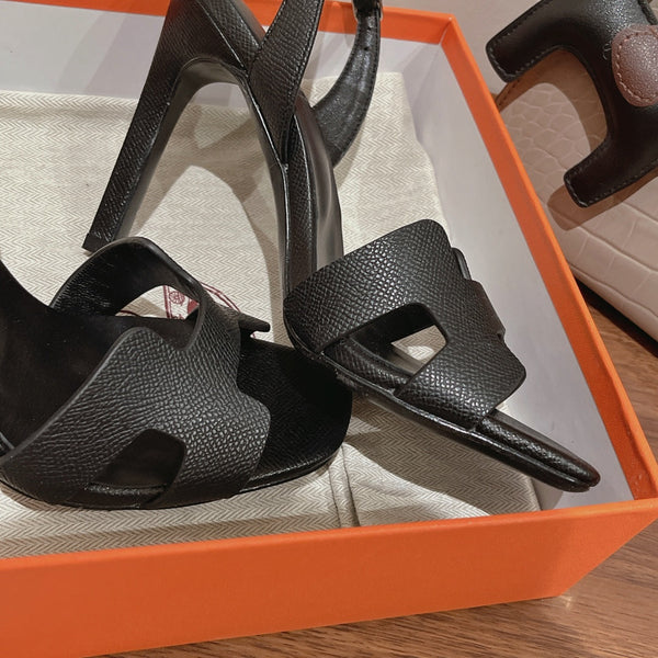 SANDALO SLINGBACK ETERNITE 105 IN PELLE DI AGNELLO NERA