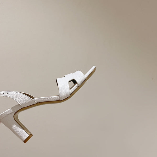 SANDALO SLINGBACK ETERNITE 75 BIANCO MIX PELLE DI AGNELLO MARRONE CHIARO