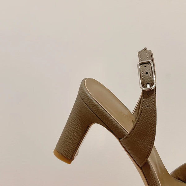 SANDALO SLINGBACK ETERNITE 75 CAMMELLO IN PELLE DI AGNELLO