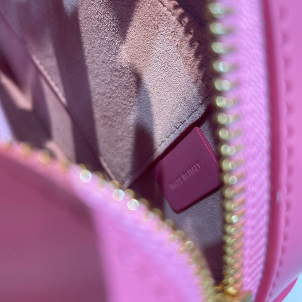 OVAL PURSE BAG 20 IN ROUGE PINK CALFSKIN