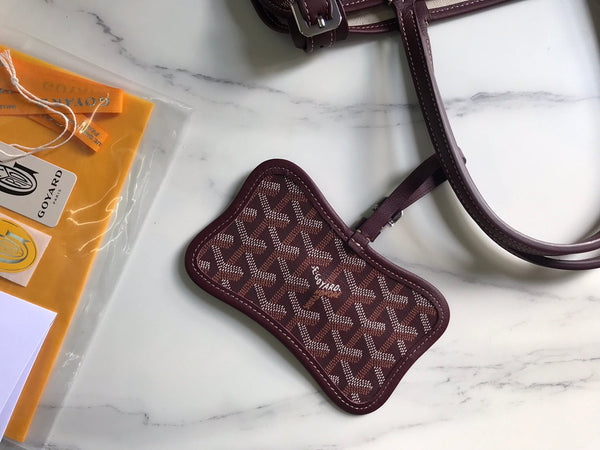 CHIEN GRIS BAG 33 IN WINE RED GOYARDINE CANVAS AND CALFSKIN TRIM