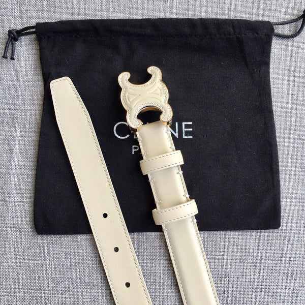 Medium Cuir Triomphe Belt 25mm White Calfskin