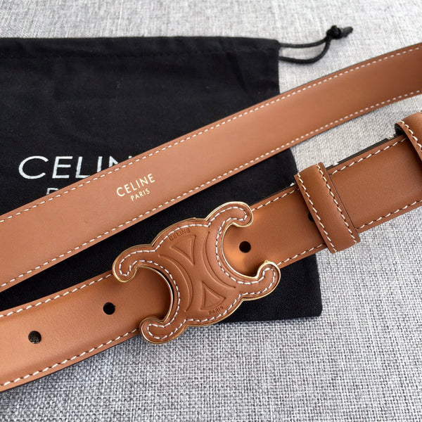 Medium Cuir Triomphe Belt 25mm Tan Calfskin