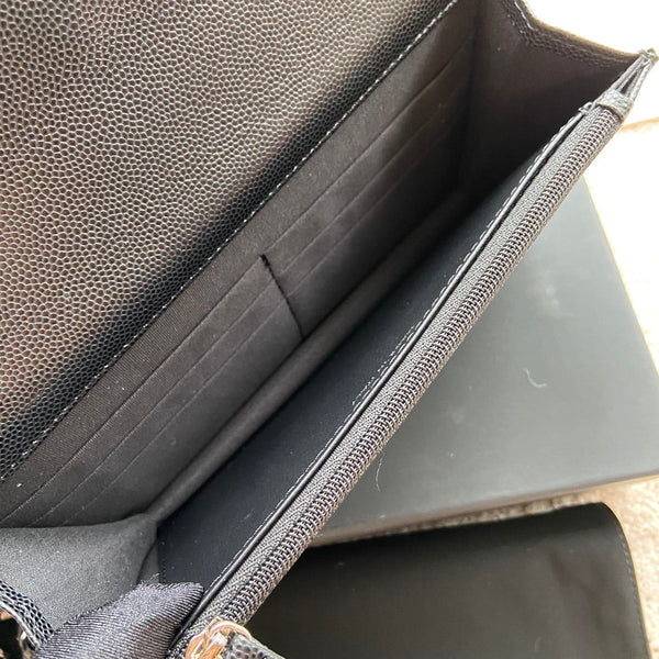 CC Classic Woc 20cm All Black Grained Calfskin