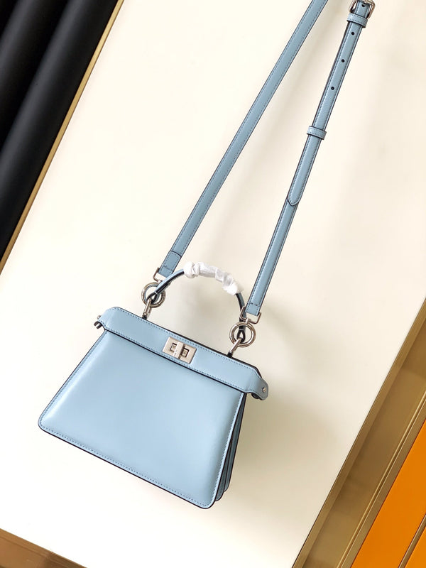 Peekaboo ISeeU Petite 20 Bag Baby Blue Lambskin Shw