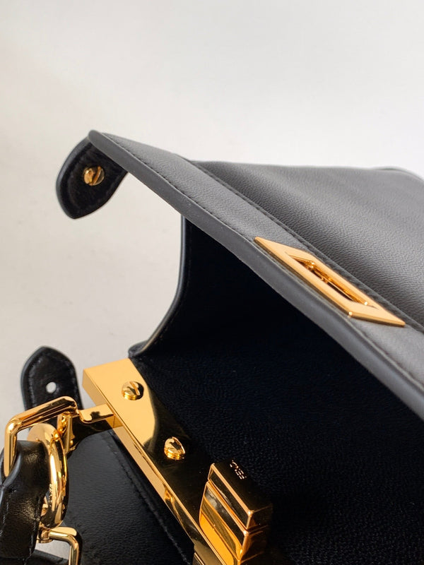 Borsa Peekaboo ISeeU Petite 20 Pelle di agnello nera Ghw