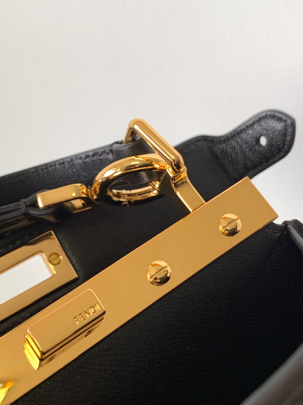 Borsa Peekaboo ISeeU Petite 20 Pelle di agnello nera Ghw