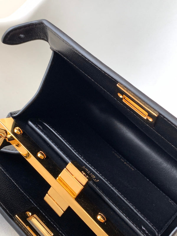 Borsa Peekaboo ISeeU Petite 20 Pelle di agnello nera Ghw