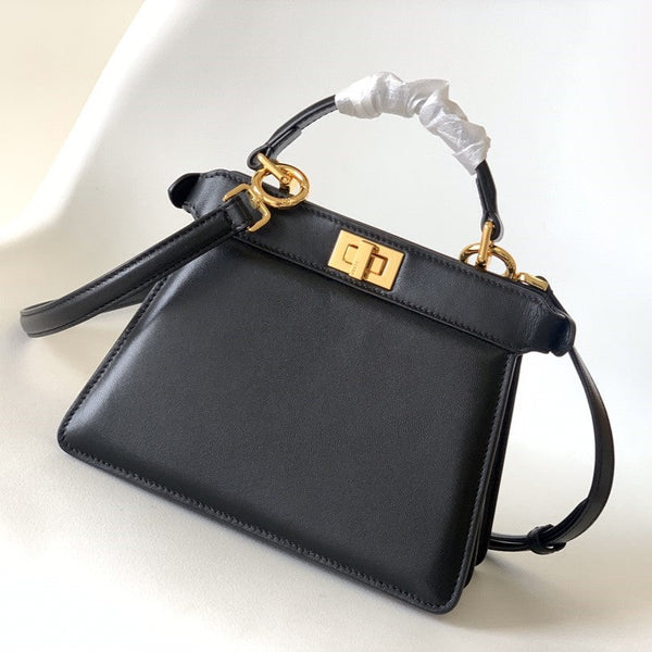 Borsa Peekaboo ISeeU Petite 20 Pelle di agnello nera Ghw