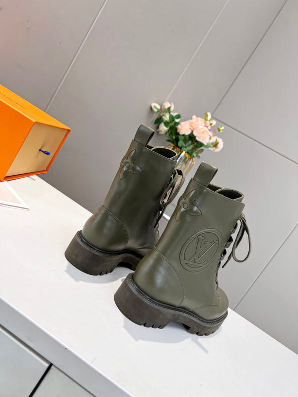 Stivali LV Rangers 30mm in pelle di vitello verde kaki