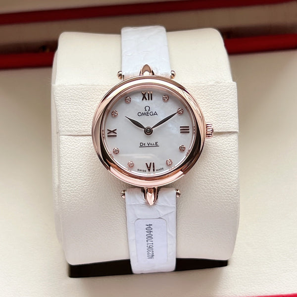 Omega De Ville 27.4mm Pink Gold Mop Pearl Dial