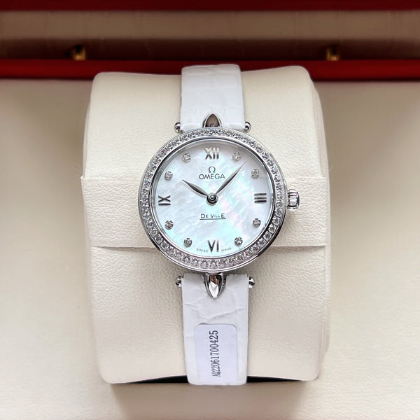 Omega De Ville 27.4mm Silver Mop Pearl Dial