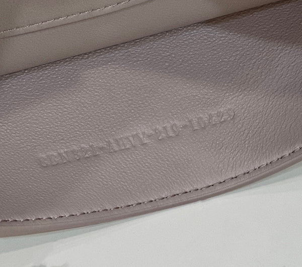 PEEKABOO ISEEU 34 IN WHITE PERFORATED CALFSKIN GOLD HARDWARE