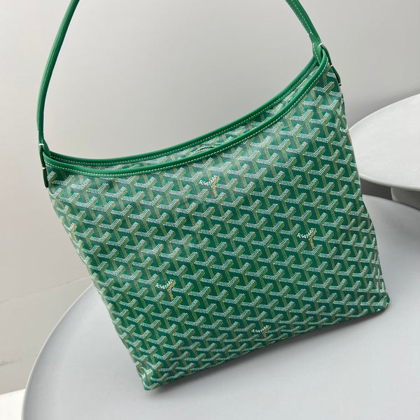 HOBO BOHÈME 34 IN GREEN GOYARDINE CANVAS AND CALFSKIN