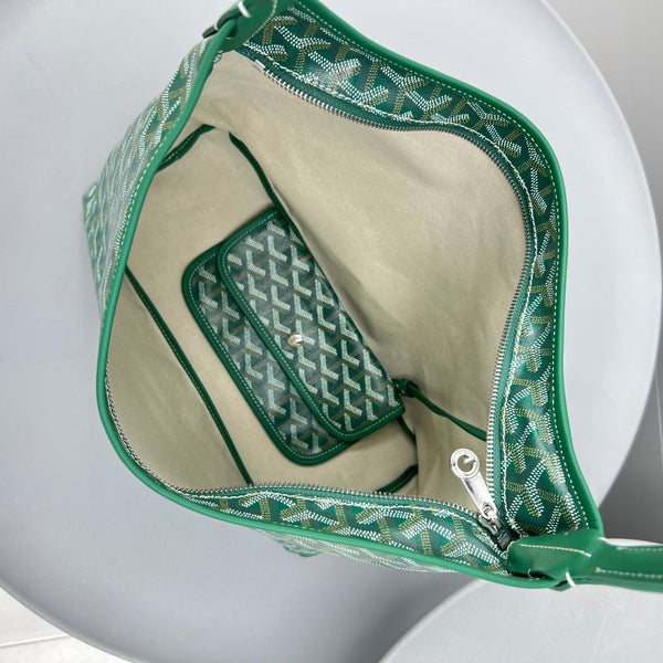 HOBO BOHÈME 34 IN GREEN GOYARDINE CANVAS AND CALFSKIN